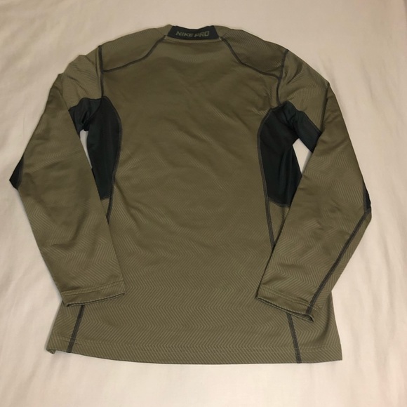 Nike Pro Dri-Fit Olive Green Black Shirt Size Medium - Picture 6 of 8